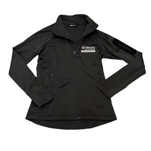 North Face Jacket Womens M Ridgewell Full Zip Fleece Black Logo Thumb Loops